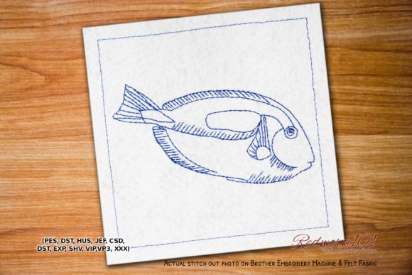 Blue Tang Fish Lineart