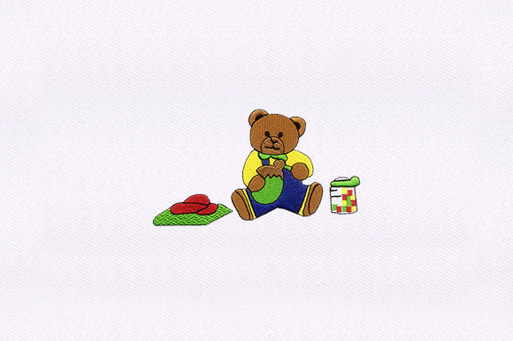 Eating Baby Bear Embroidery
