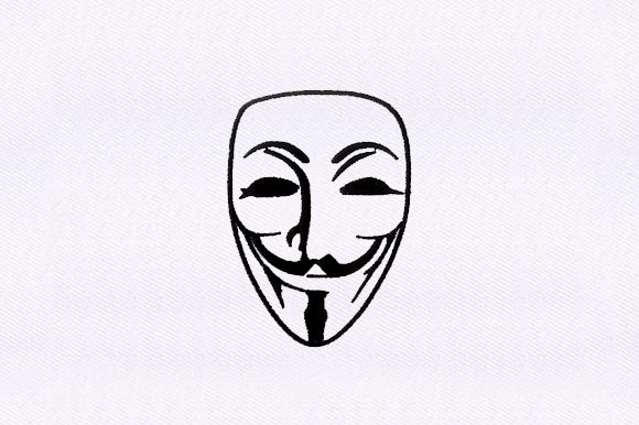 Fawkes Mask Embroidery Design