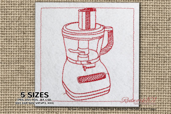 Food Processor Redwork