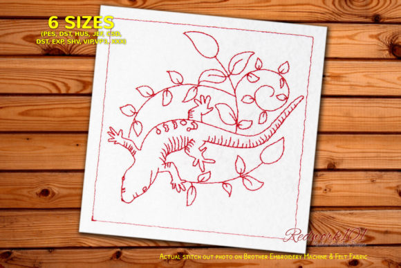 Gekkota Lizard on Tree Branch Redwork