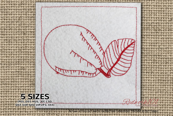 Guava with Green Leaf Embroidery Design
