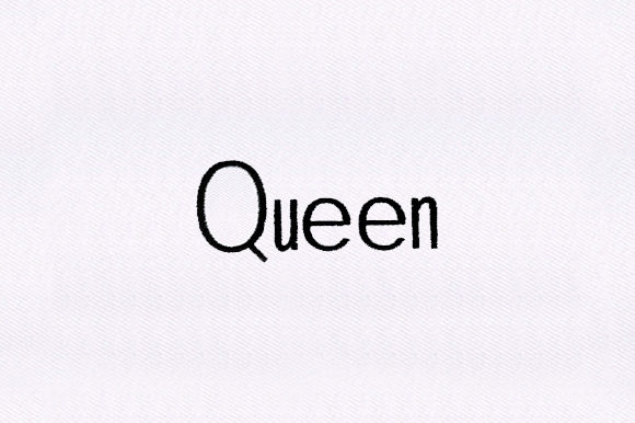 Queen Text Embroidery Design