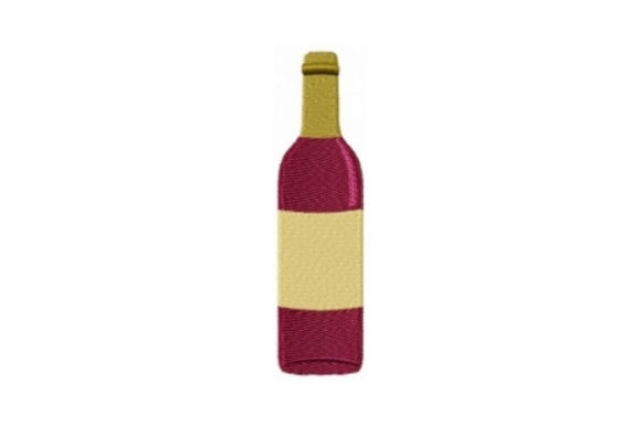 Red Wine Bottle Embroidery Design