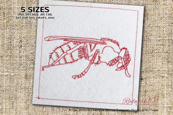 True Wasps Embroidery Design